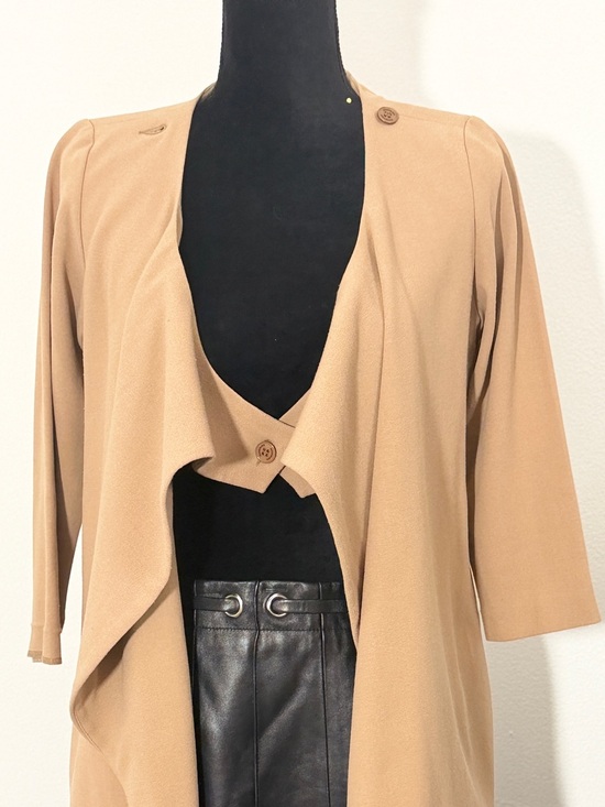 Rodebjer Jackets & Blazers - Rodebjer Women's Camel Open-Front Long Jacket